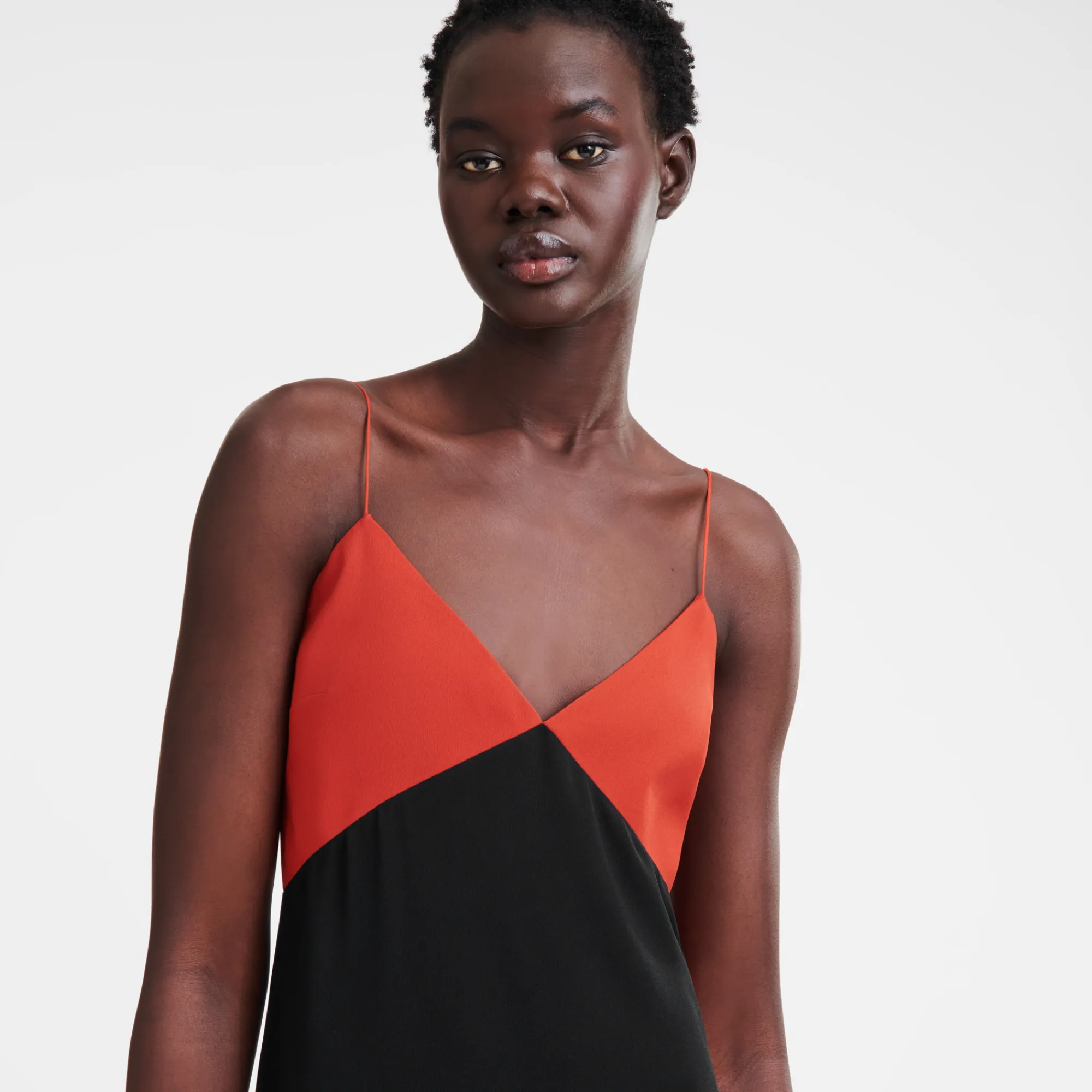 Outlet Longchamp Robe Longue Paprika/Noir