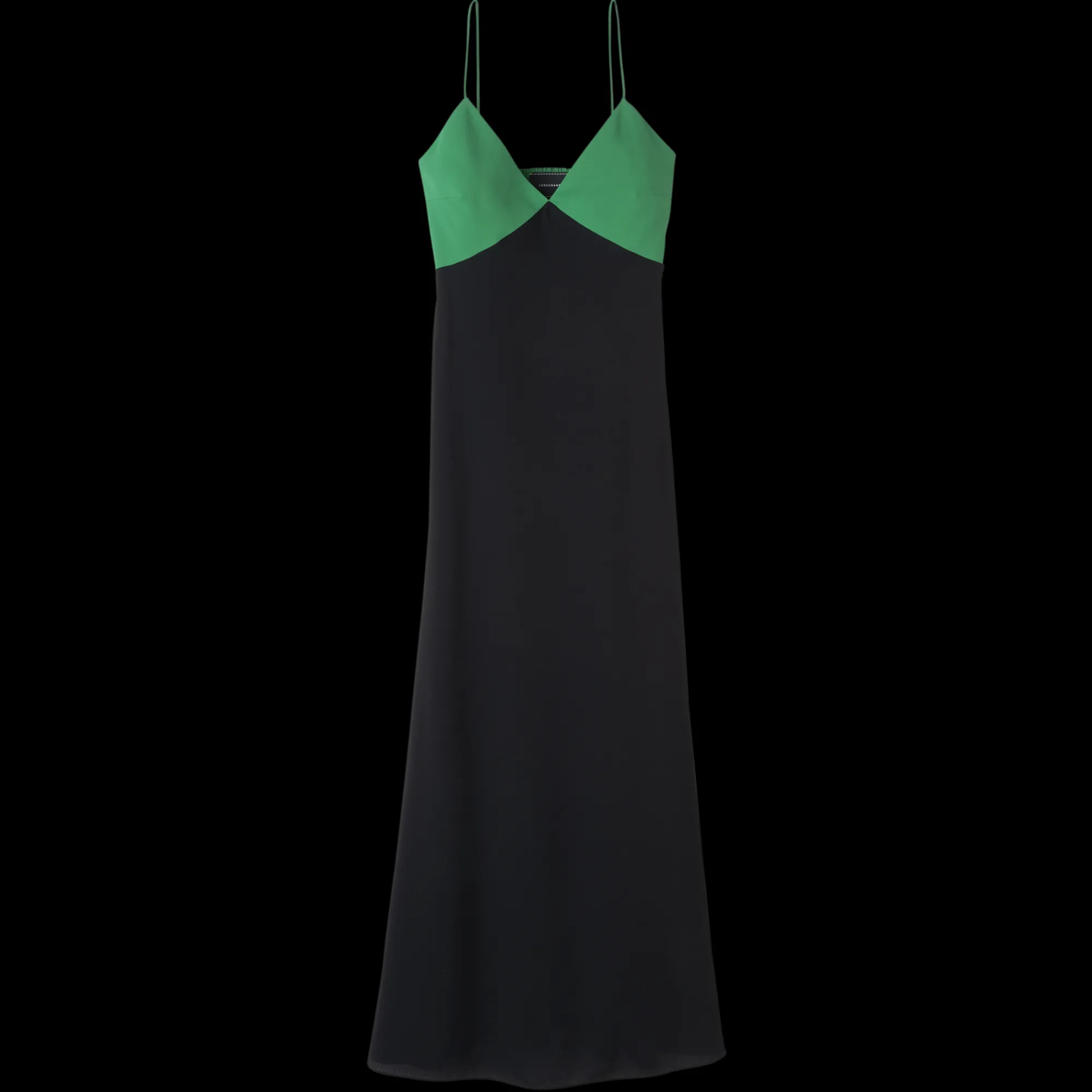Outlet Longchamp Robe Longue Vert/Noir
