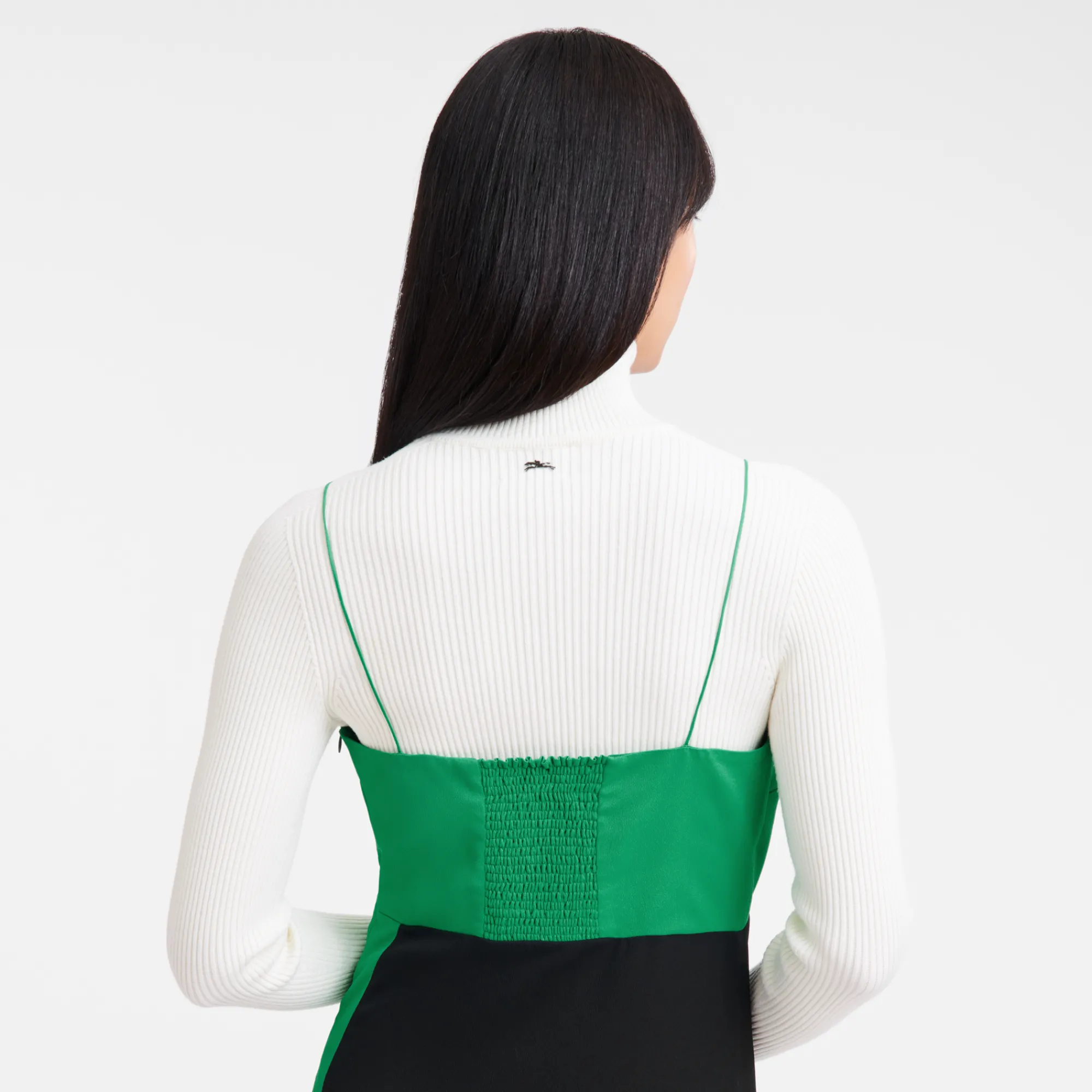 Outlet Longchamp Robe Longue Vert/Noir