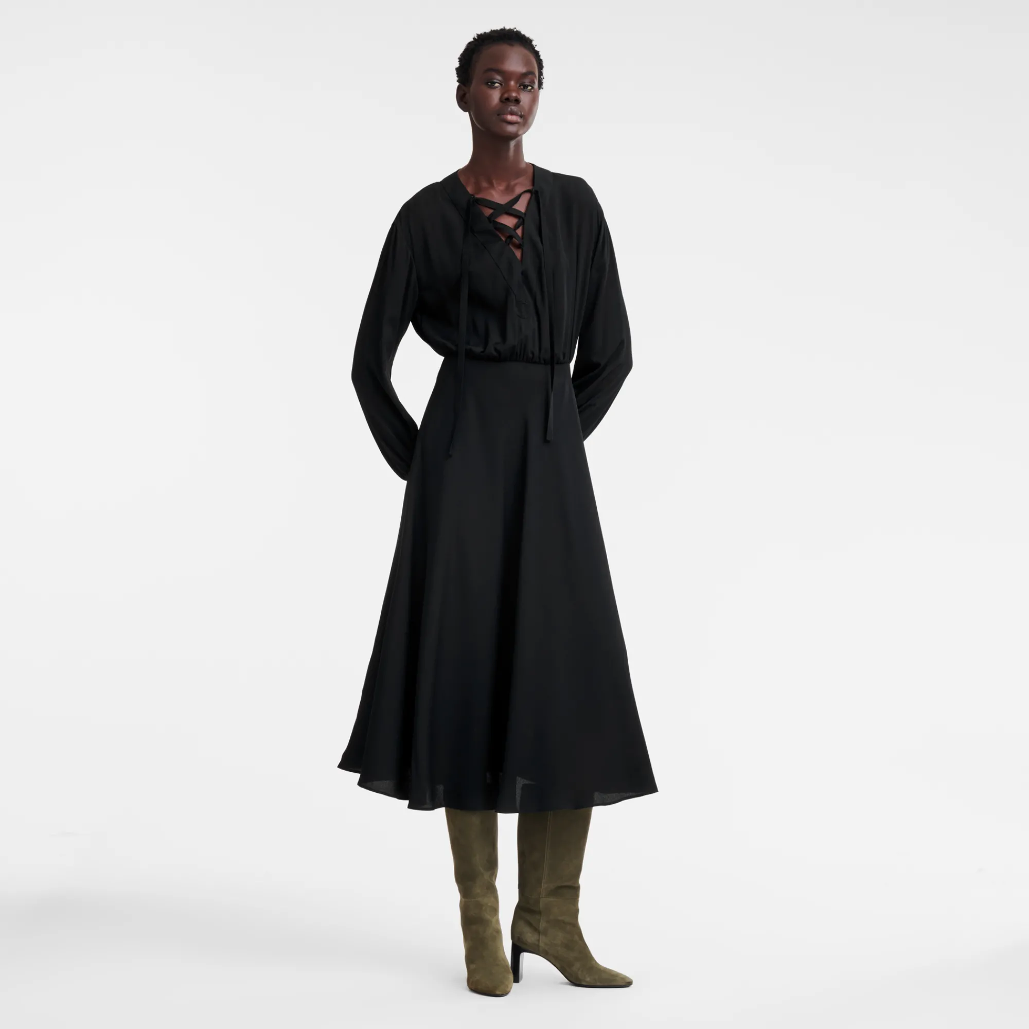 Hot Longchamp Robe Longue Noir