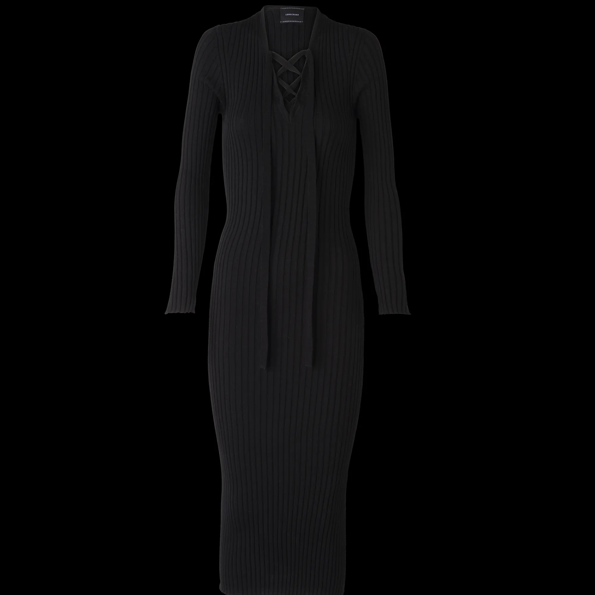 Longchamp Robe Longue Ajustée Noir