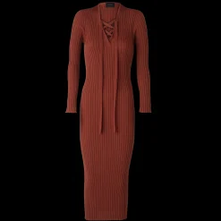 Best Longchamp Robe Longue Ajustée Châtaigne