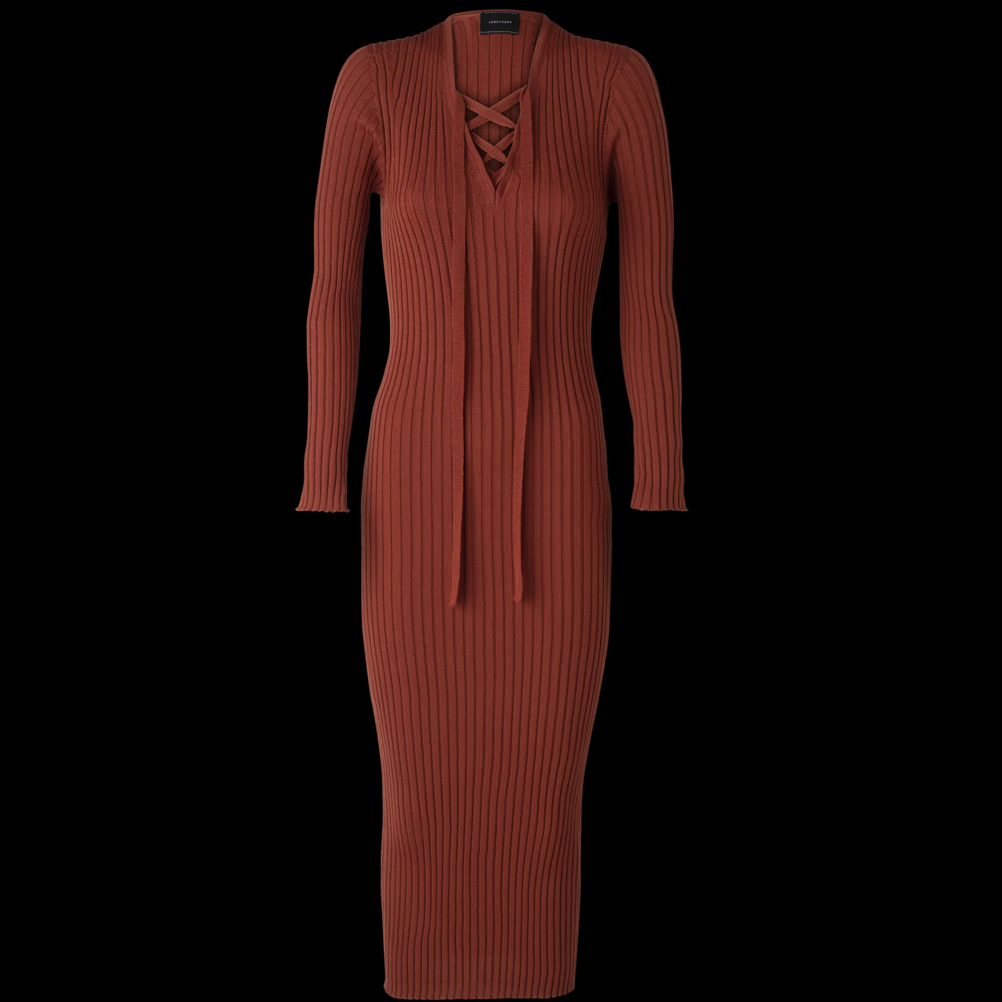 Best Longchamp Robe Longue Ajustée Châtaigne
