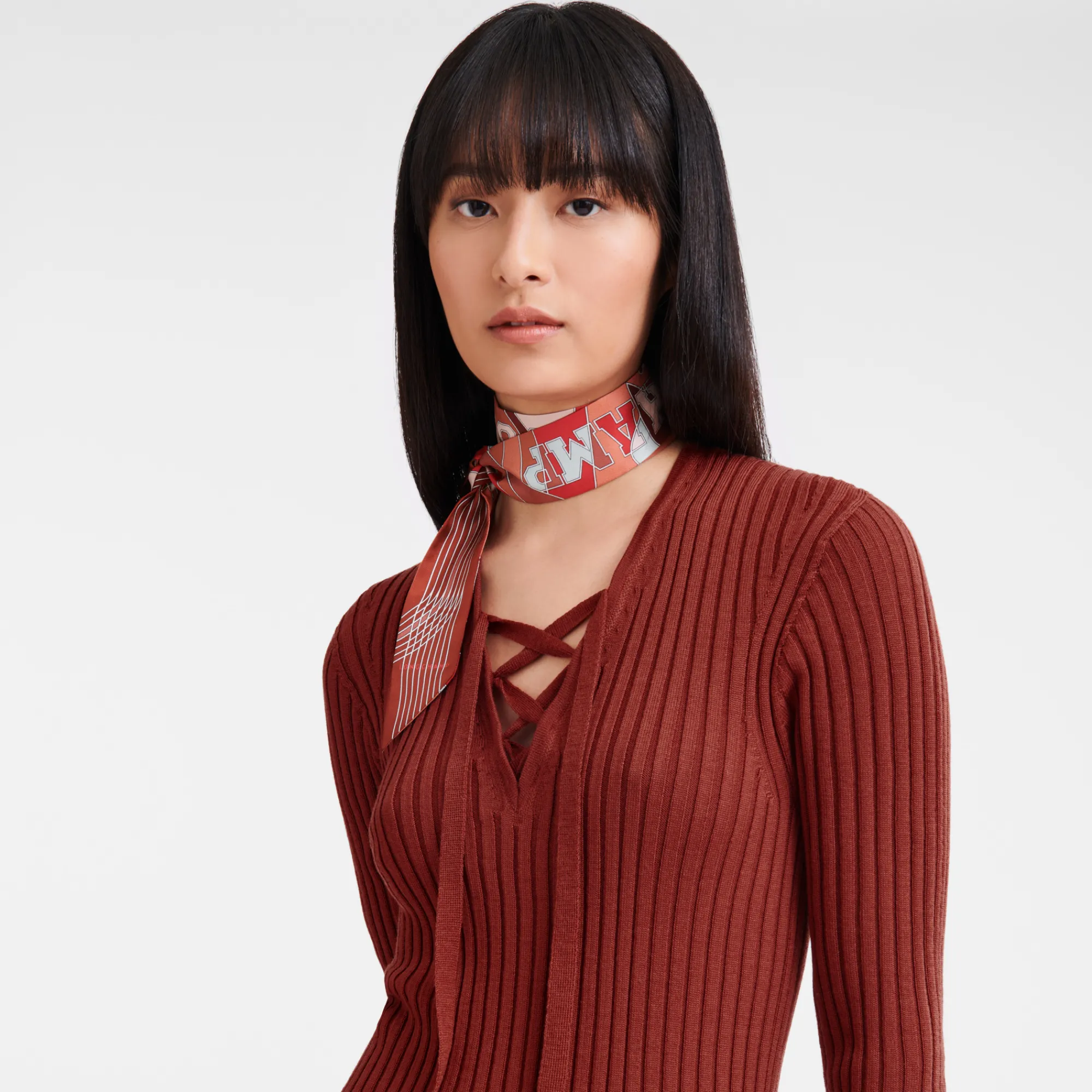 Best Longchamp Robe Longue Ajustée Châtaigne