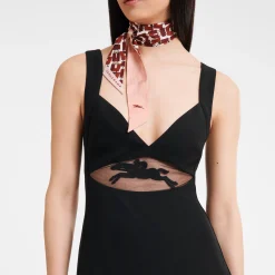 New Longchamp Robe Longue Avec Empiècement Signature Noir
