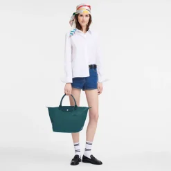 New Longchamp Sac à Main M Le Pliage Green Paon