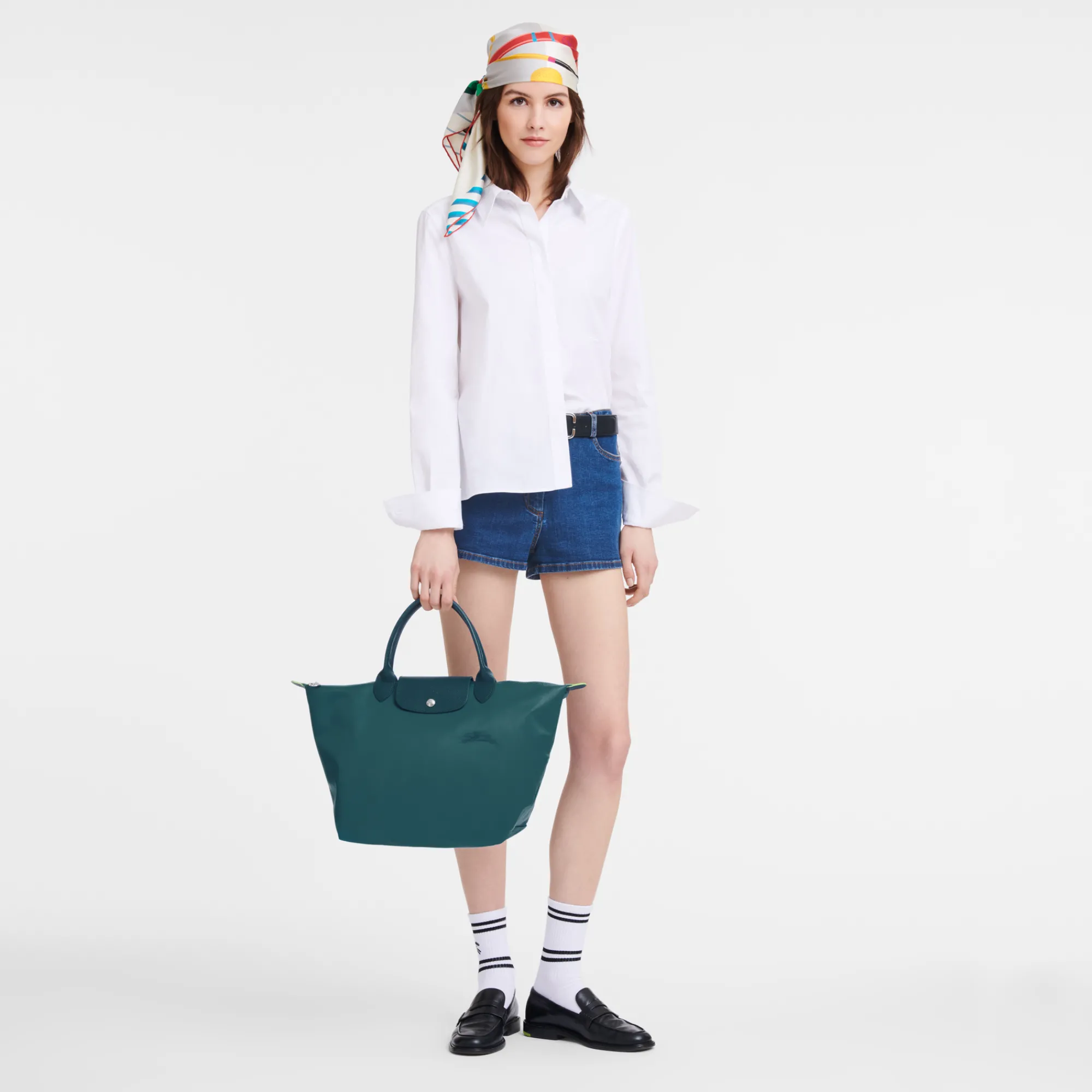 New Longchamp Sac à Main M Le Pliage Green Paon