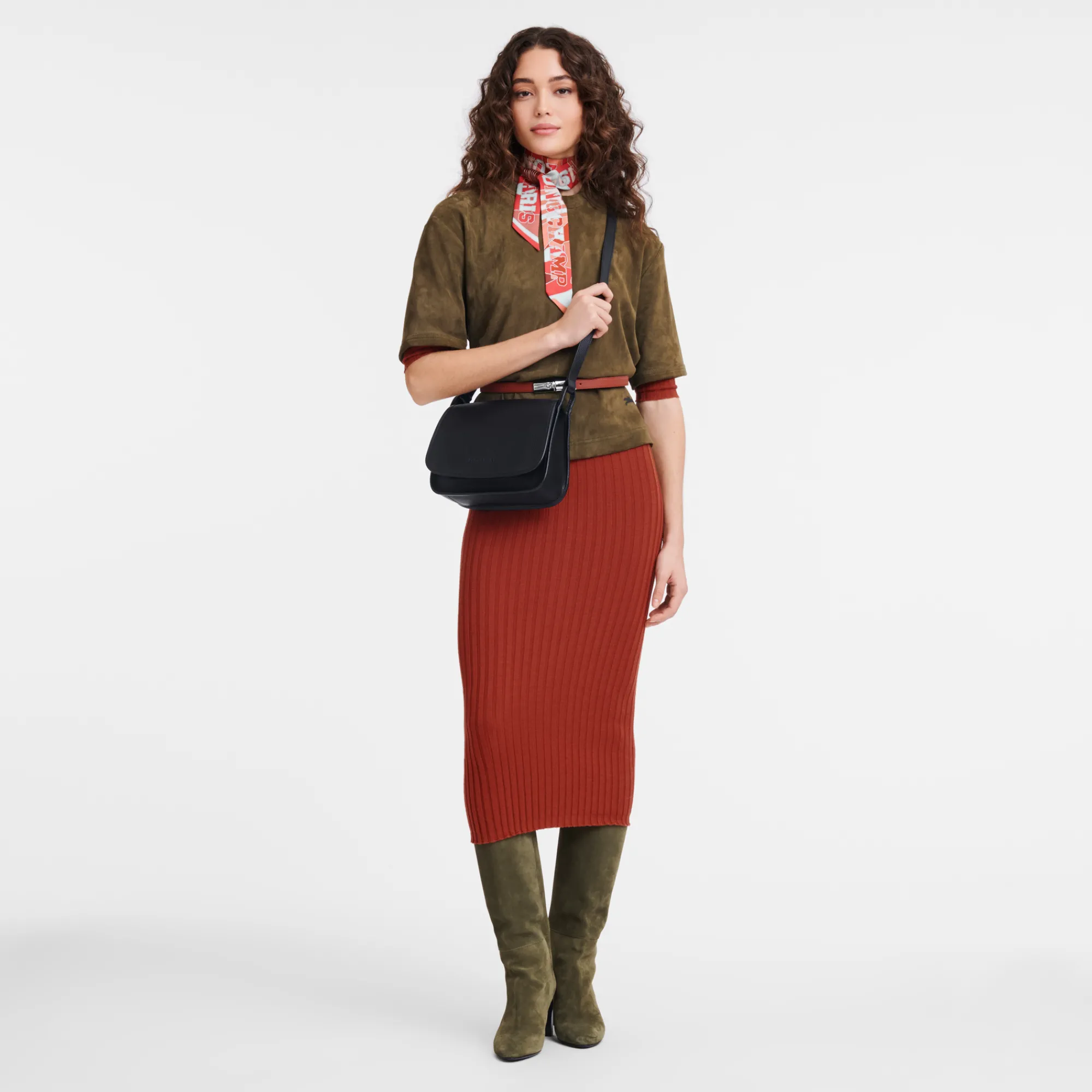 Sale Longchamp Sac Bandoulière M Le Foulonné Noir