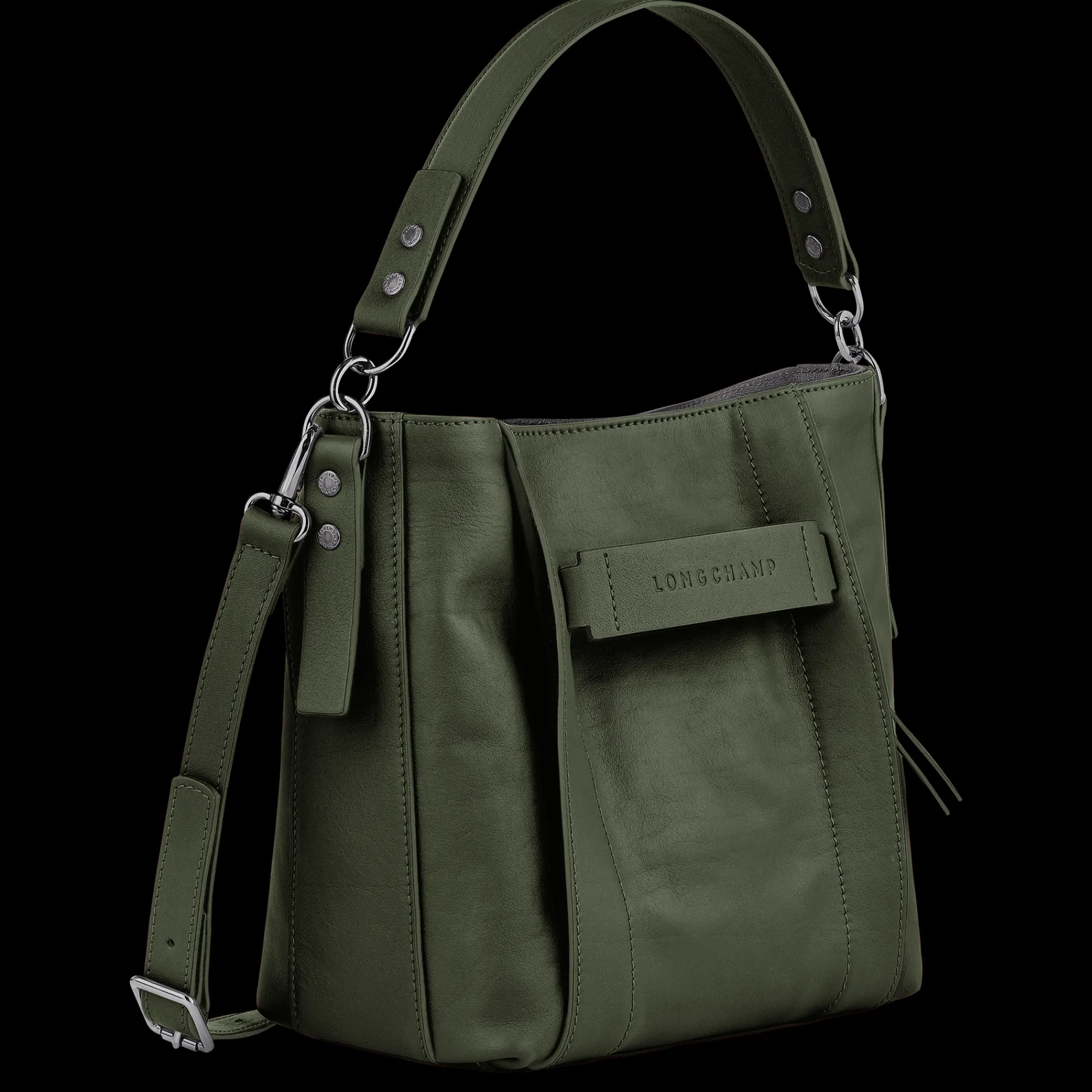 Best Longchamp Sac Bandoulière S 3D Kaki