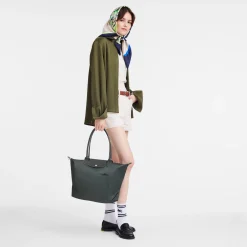 New Longchamp Sac Cabas L Le Pliage Green Graphite
