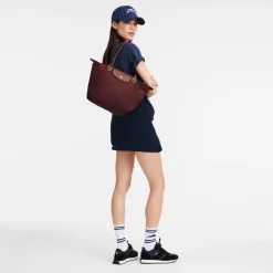 Clearance Longchamp Sac Cabas M Le Pliage Original Bordeaux