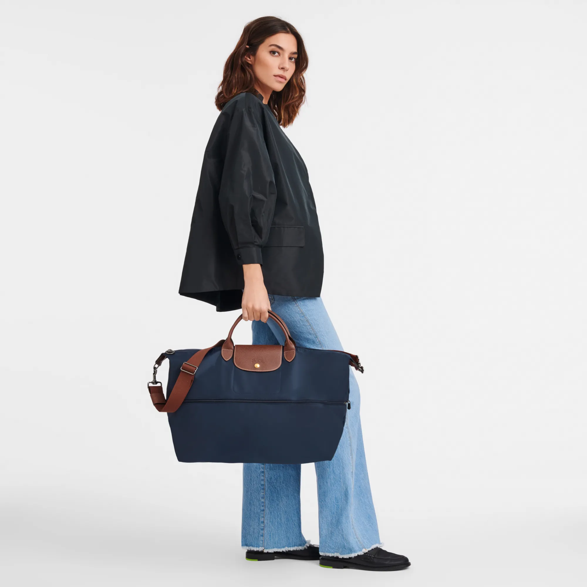 Outlet Longchamp Sac De Voyage Extensible Le Pliage Original Marine