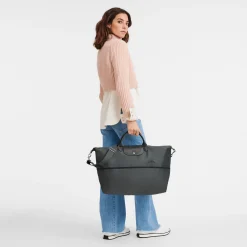 Hot Longchamp Sac De Voyage Extensible Le Pliage Green Graphite