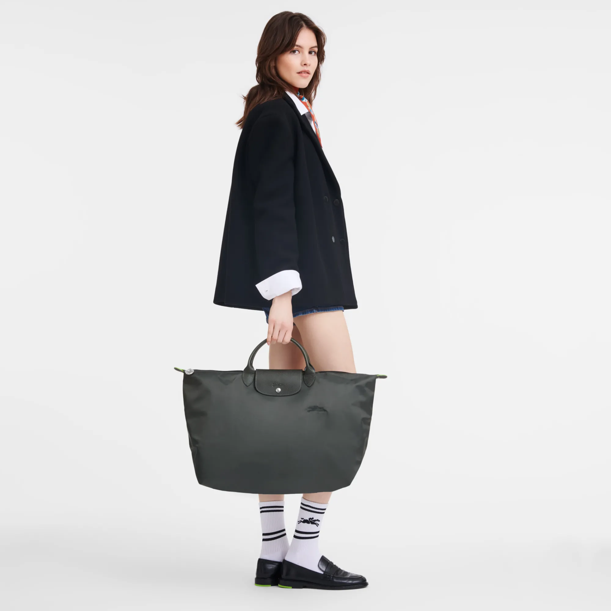 Online Longchamp Sac De Voyage S Le Pliage Green Graphite