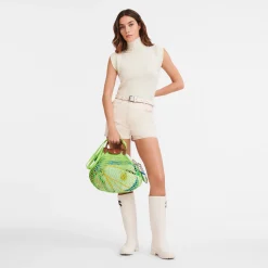 Discount Longchamp Sac Filet L Le Pliage Filet Vert Lumière