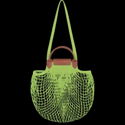 Discount Longchamp Sac Filet L Le Pliage Filet Vert Lumière