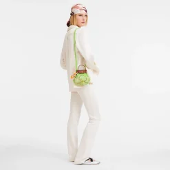 Outlet Longchamp Sac Filet XS Le Pliage Filet Vert Lumière