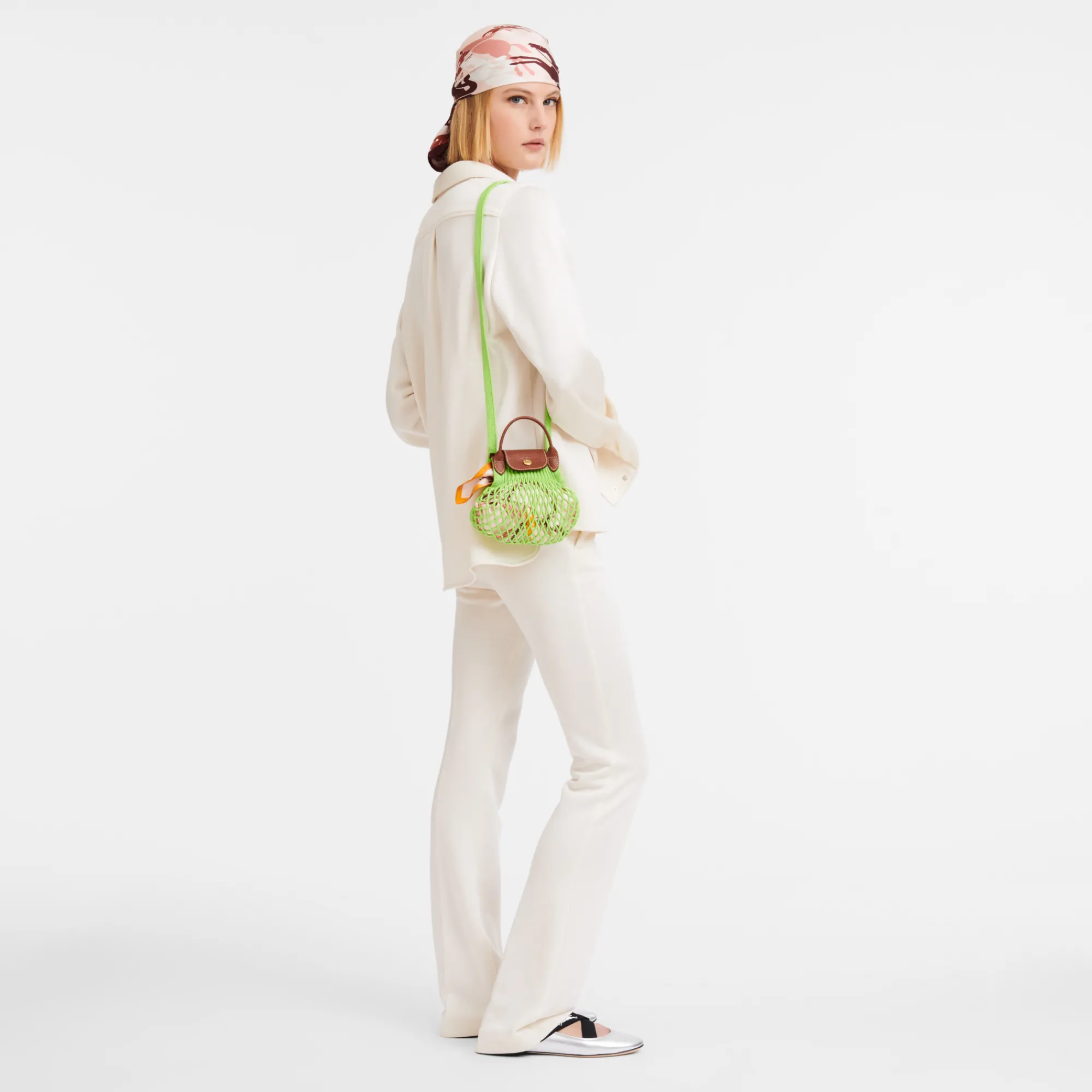 Outlet Longchamp Sac Filet XS Le Pliage Filet Vert Lumière