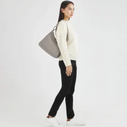 Outlet Longchamp Sac Porté épaule M Le Foulonné Tourterelle