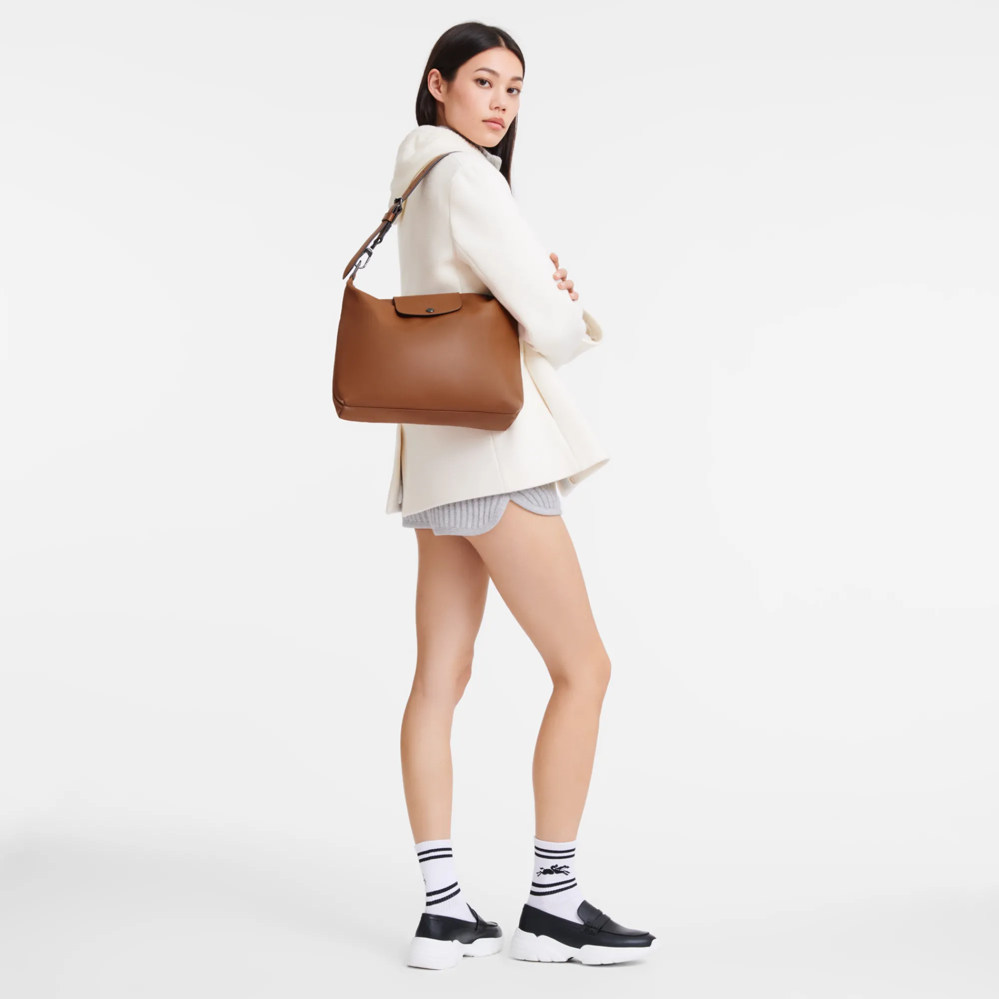 Clearance Longchamp Sac Porté épaule M Le Pliage Xtra Cognac