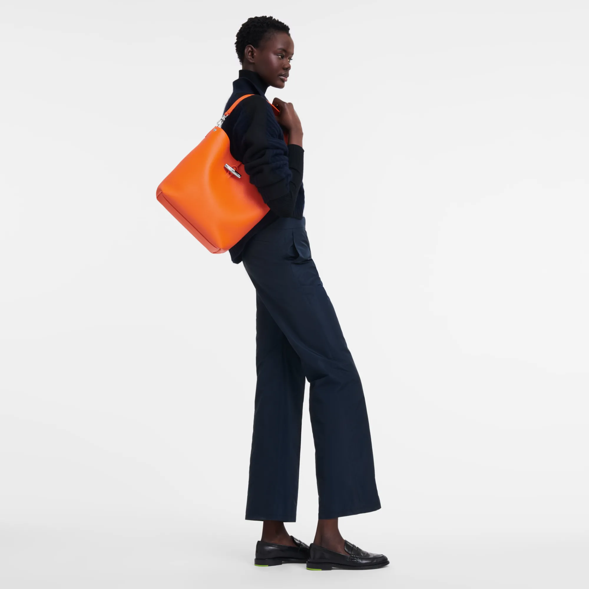 Hot Longchamp Sac Porté épaule M Le Roseau Orange