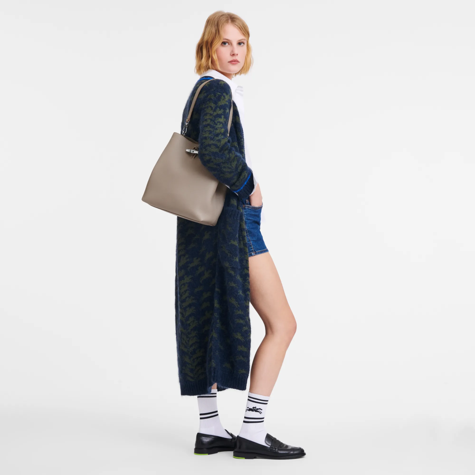 Discount Longchamp Sac Porté épaule M Le Roseau Argile