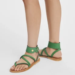 New Longchamp Sandales X K.Jacques Vert