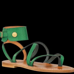 New Longchamp Sandales X K.Jacques Vert