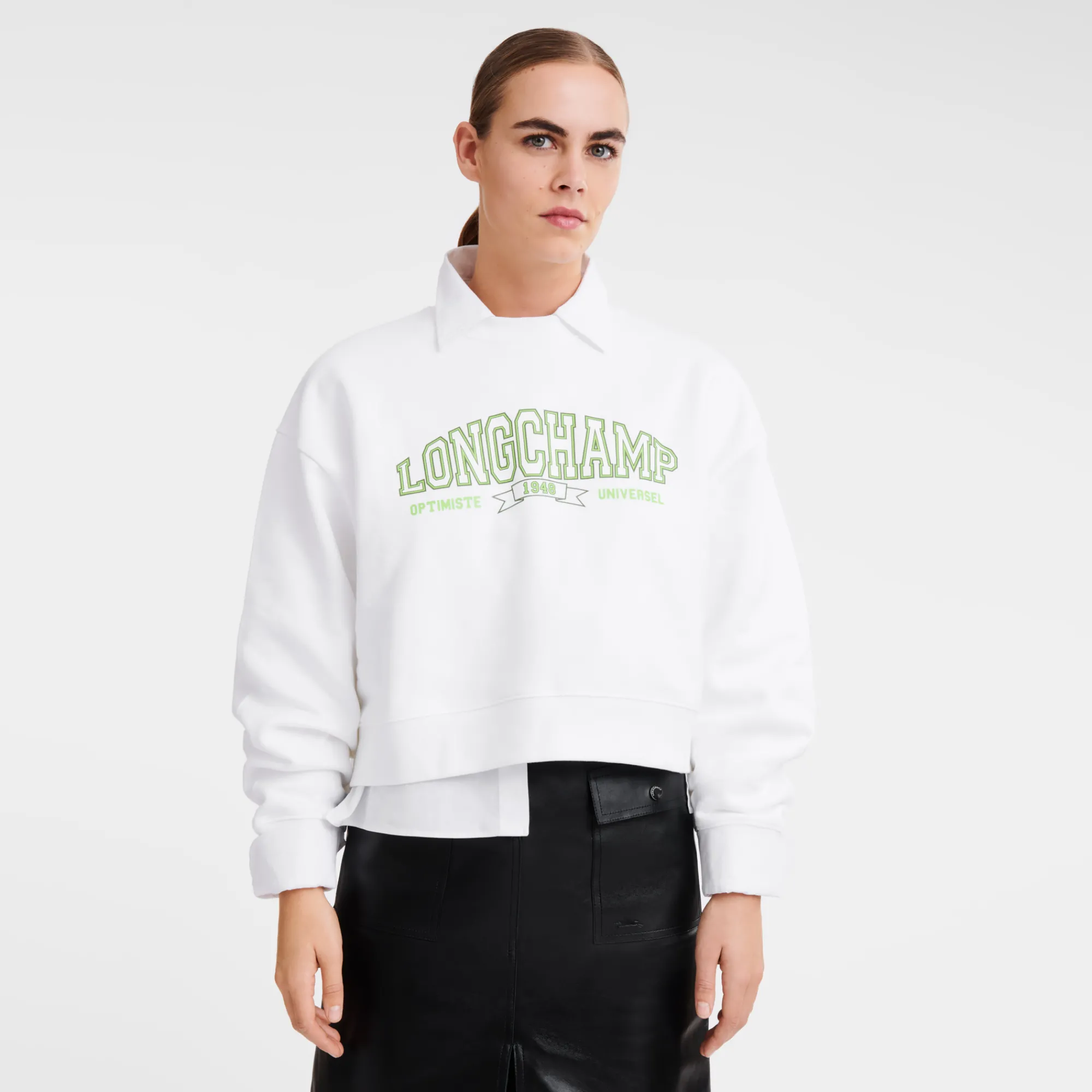 Discount Longchamp Sweat Blanc