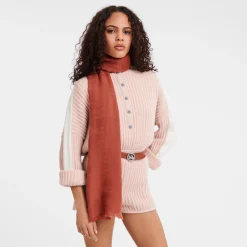 Longchamp Étole Chevaux Jacquard Châtaigne