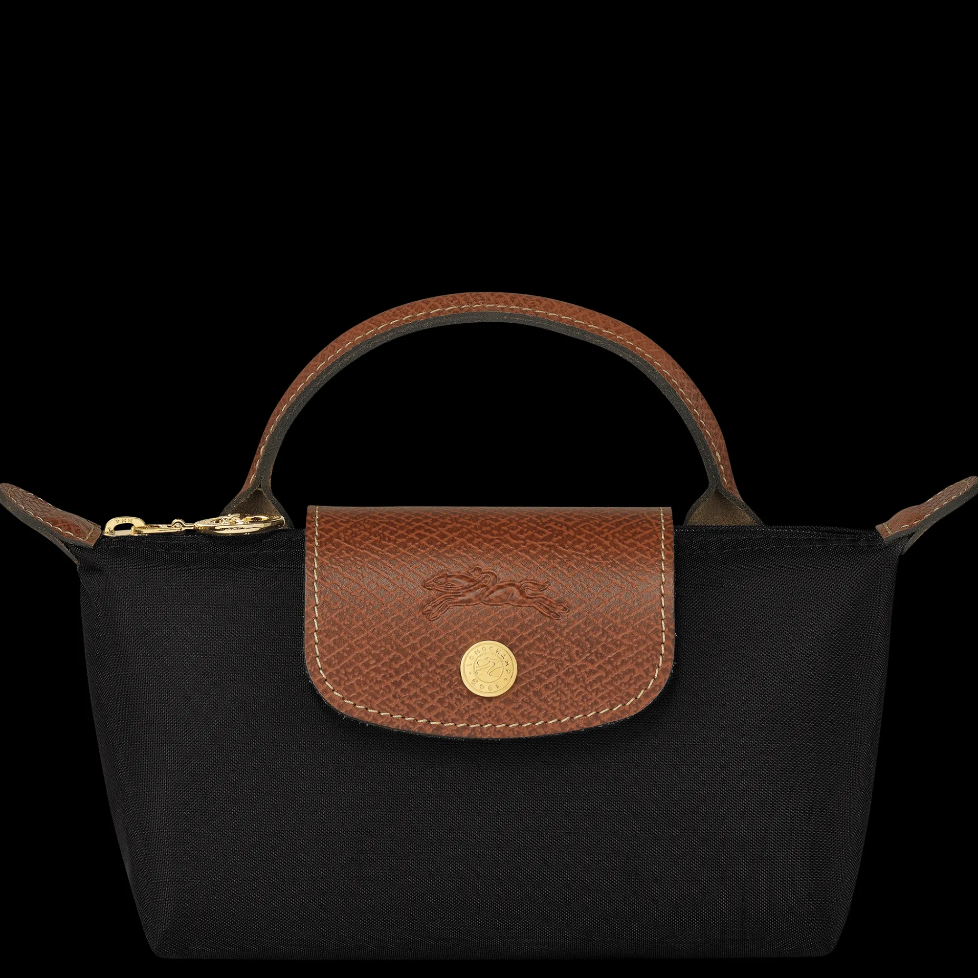 Clearance Longchamp Trousse Cosmétiques Avec Poignée Le Pliage Original Noir