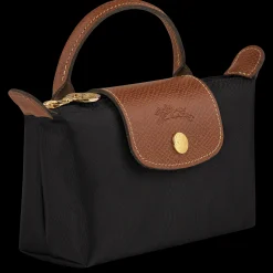 Clearance Longchamp Trousse Cosmétiques Avec Poignée Le Pliage Original Noir