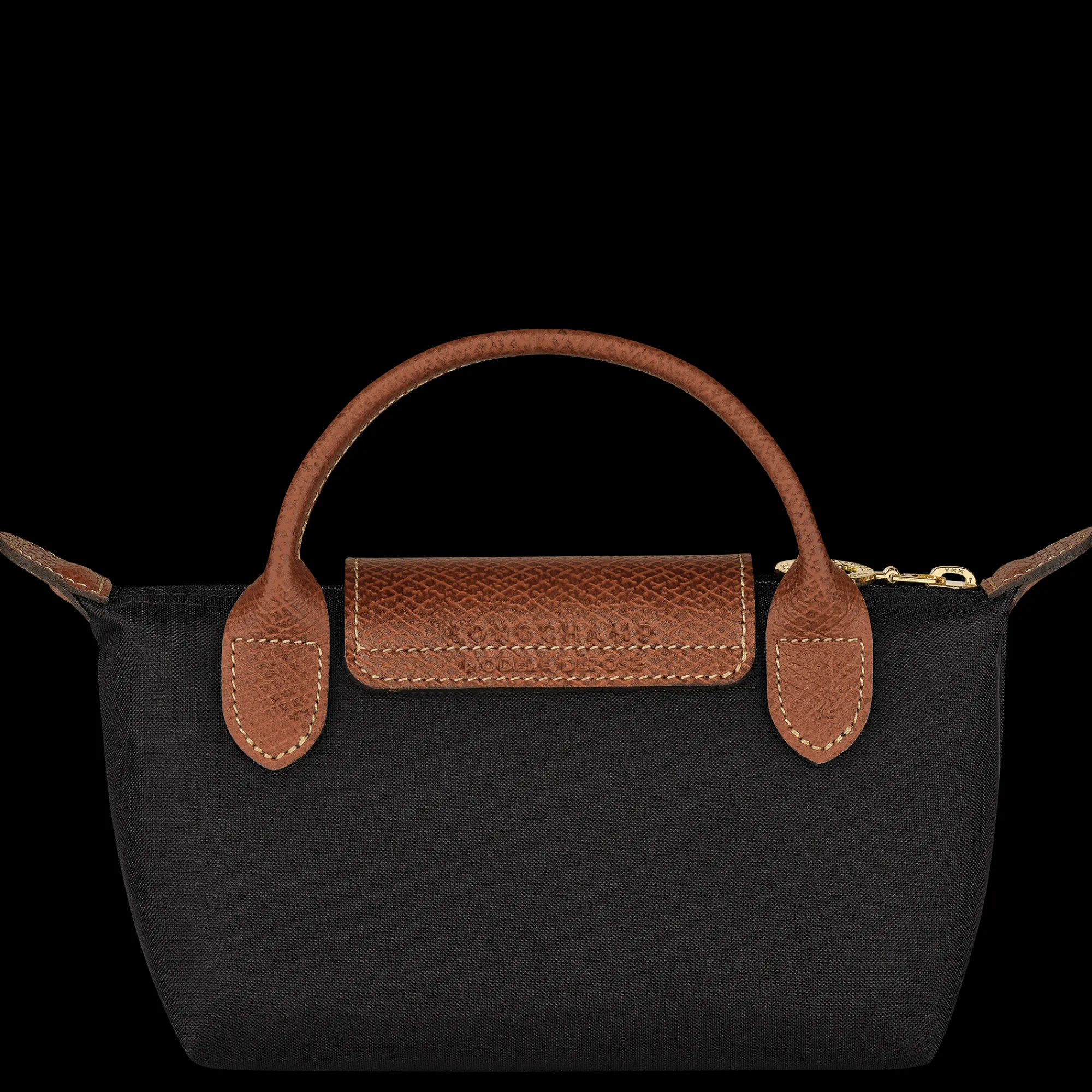 Clearance Longchamp Trousse Cosmétiques Avec Poignée Le Pliage Original Noir