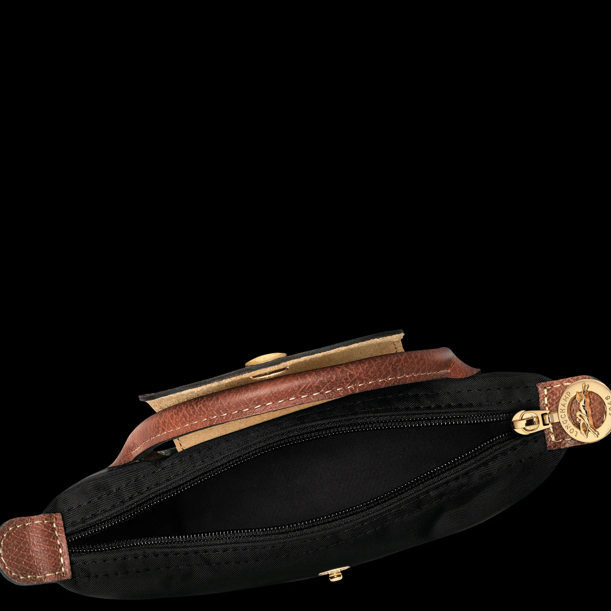 Clearance Longchamp Trousse Cosmétiques Avec Poignée Le Pliage Original Noir