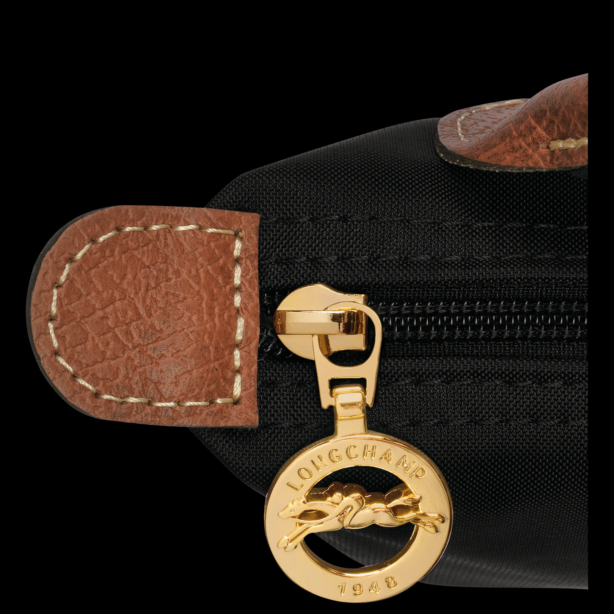 Clearance Longchamp Trousse Cosmétiques Avec Poignée Le Pliage Original Noir
