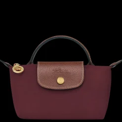 New Longchamp Trousse Cosmétiques Avec Poignée Le Pliage Original Bordeaux