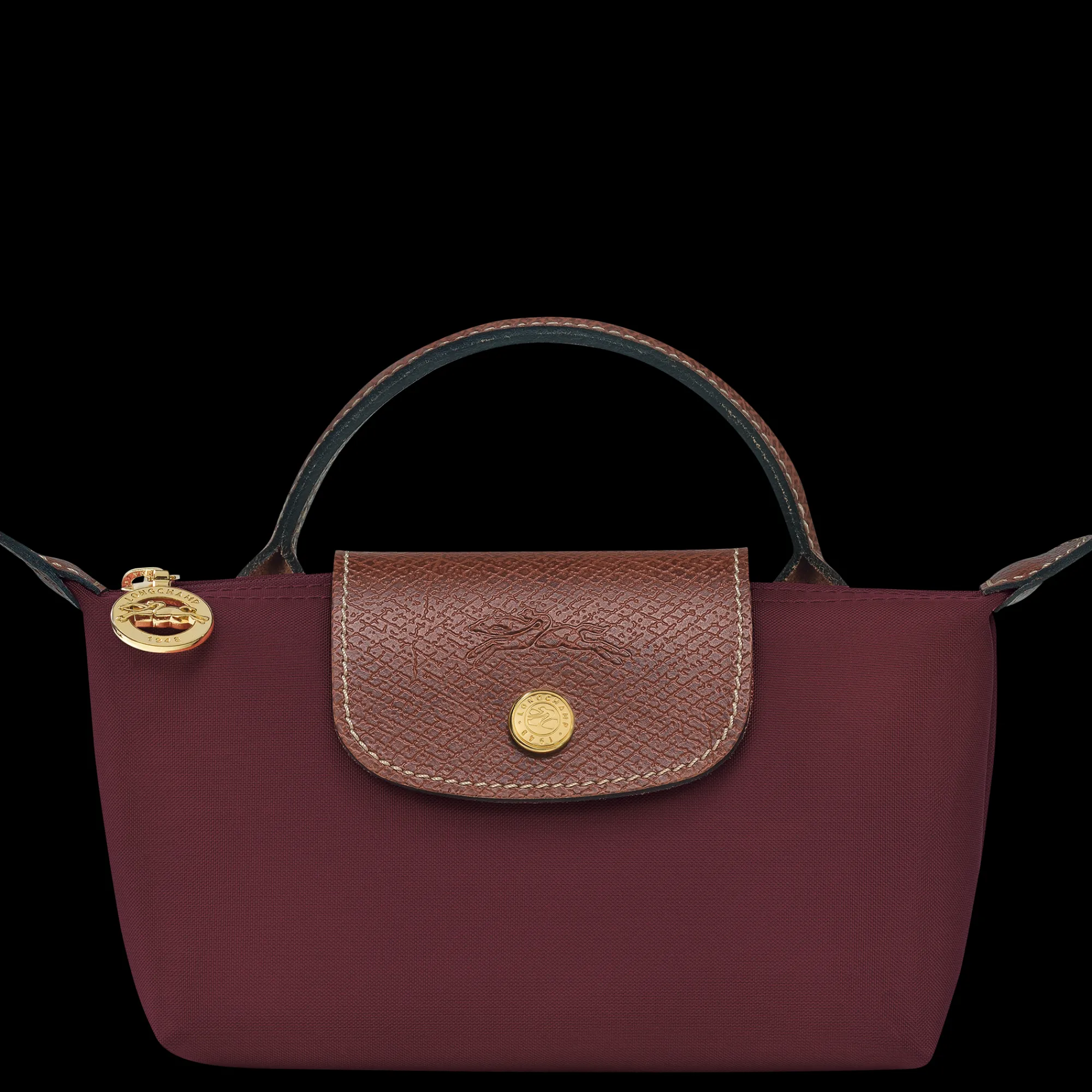 New Longchamp Trousse Cosmétiques Avec Poignée Le Pliage Original Bordeaux