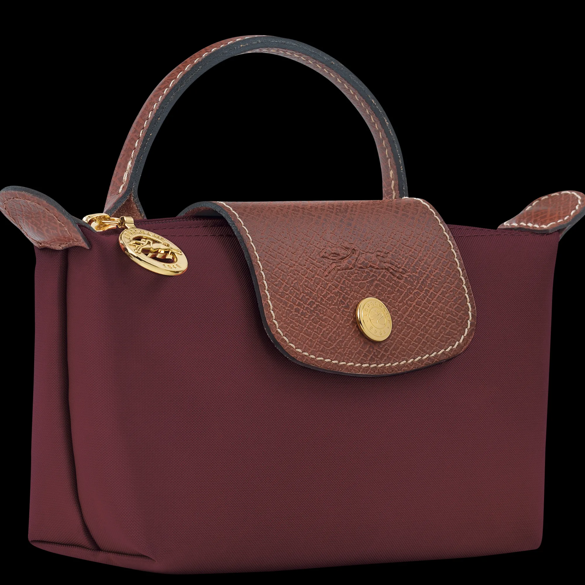 New Longchamp Trousse Cosmétiques Avec Poignée Le Pliage Original Bordeaux