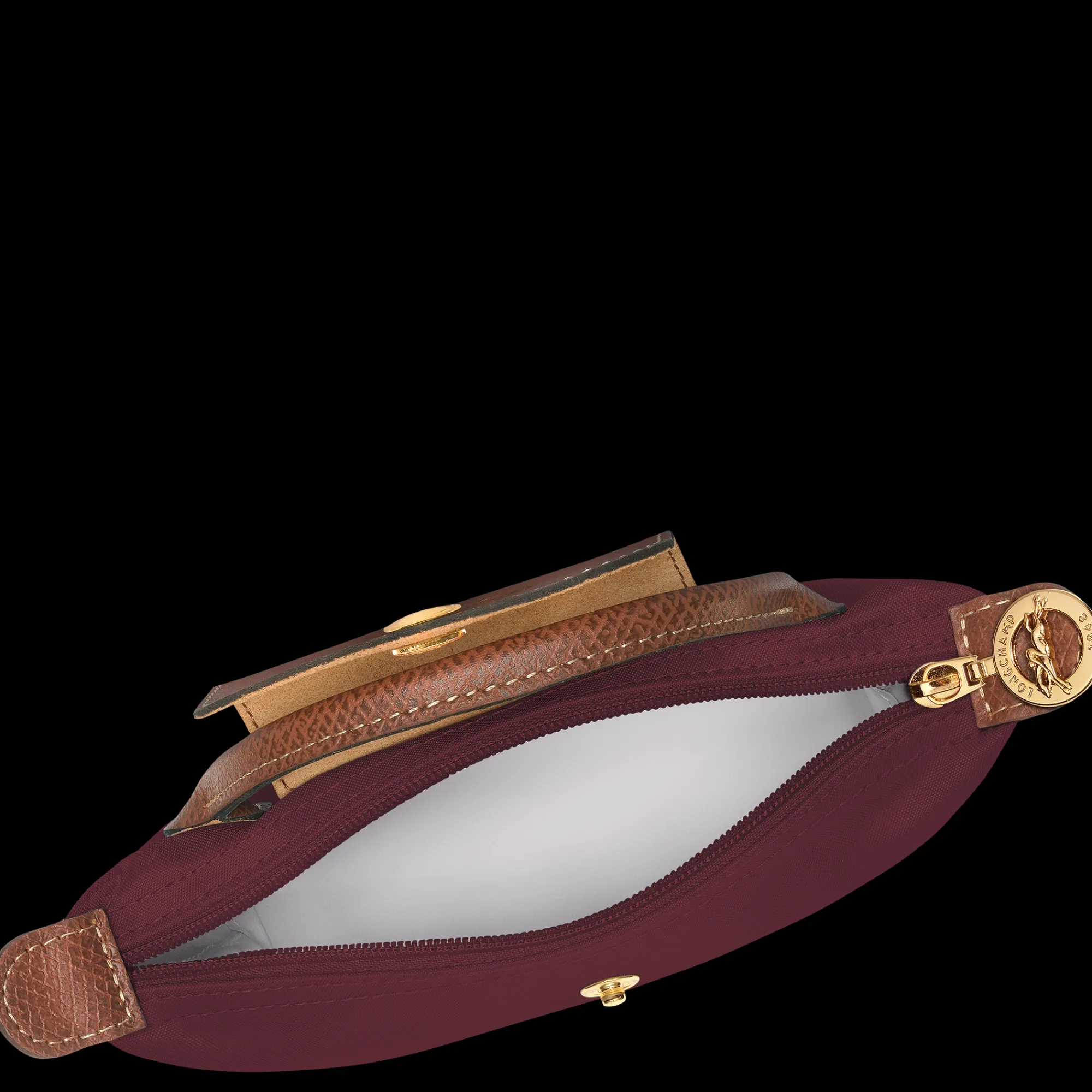 New Longchamp Trousse Cosmétiques Avec Poignée Le Pliage Original Bordeaux