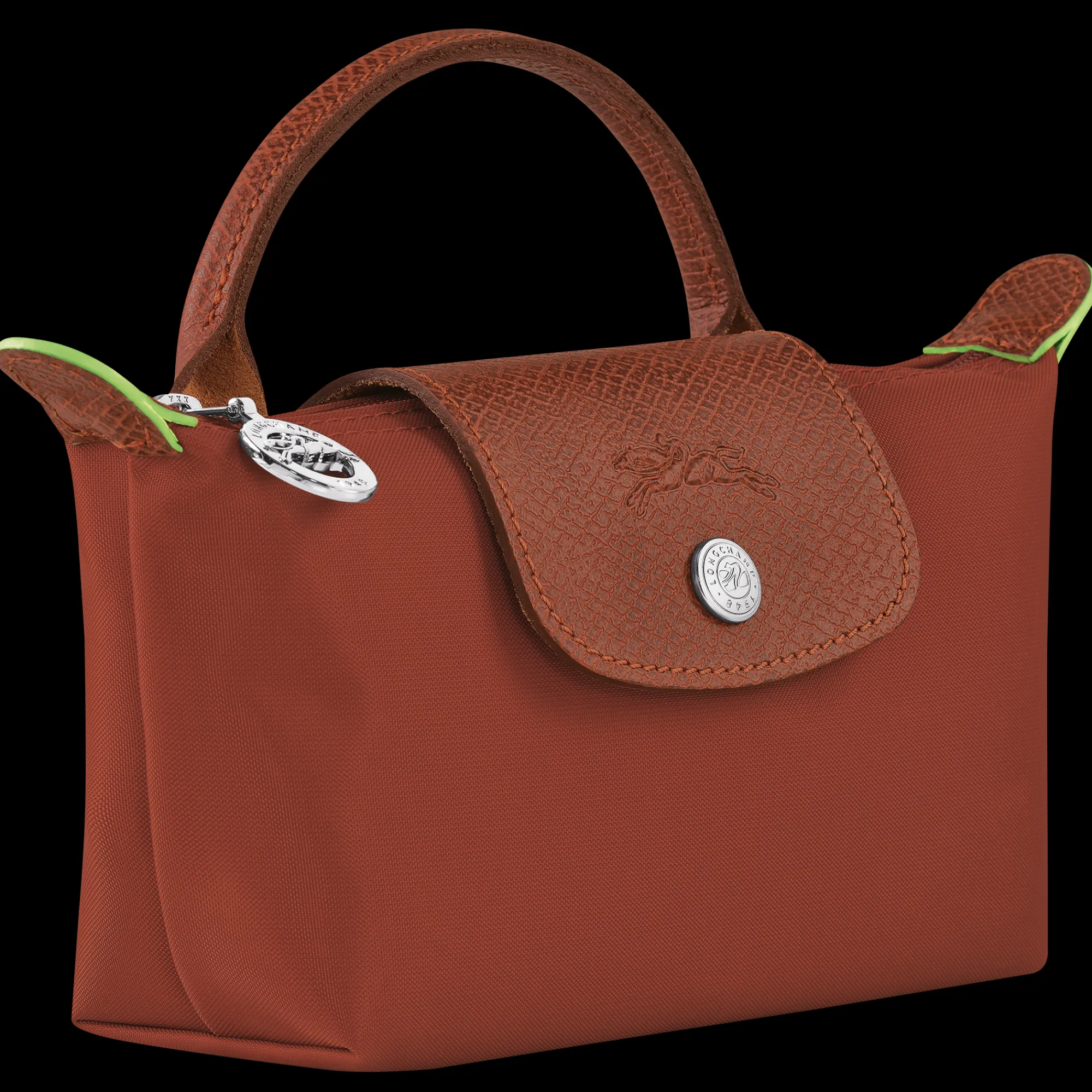 Clearance Longchamp Trousse Cosmétiques Avec Poignée Le Pliage Green Châtaigne