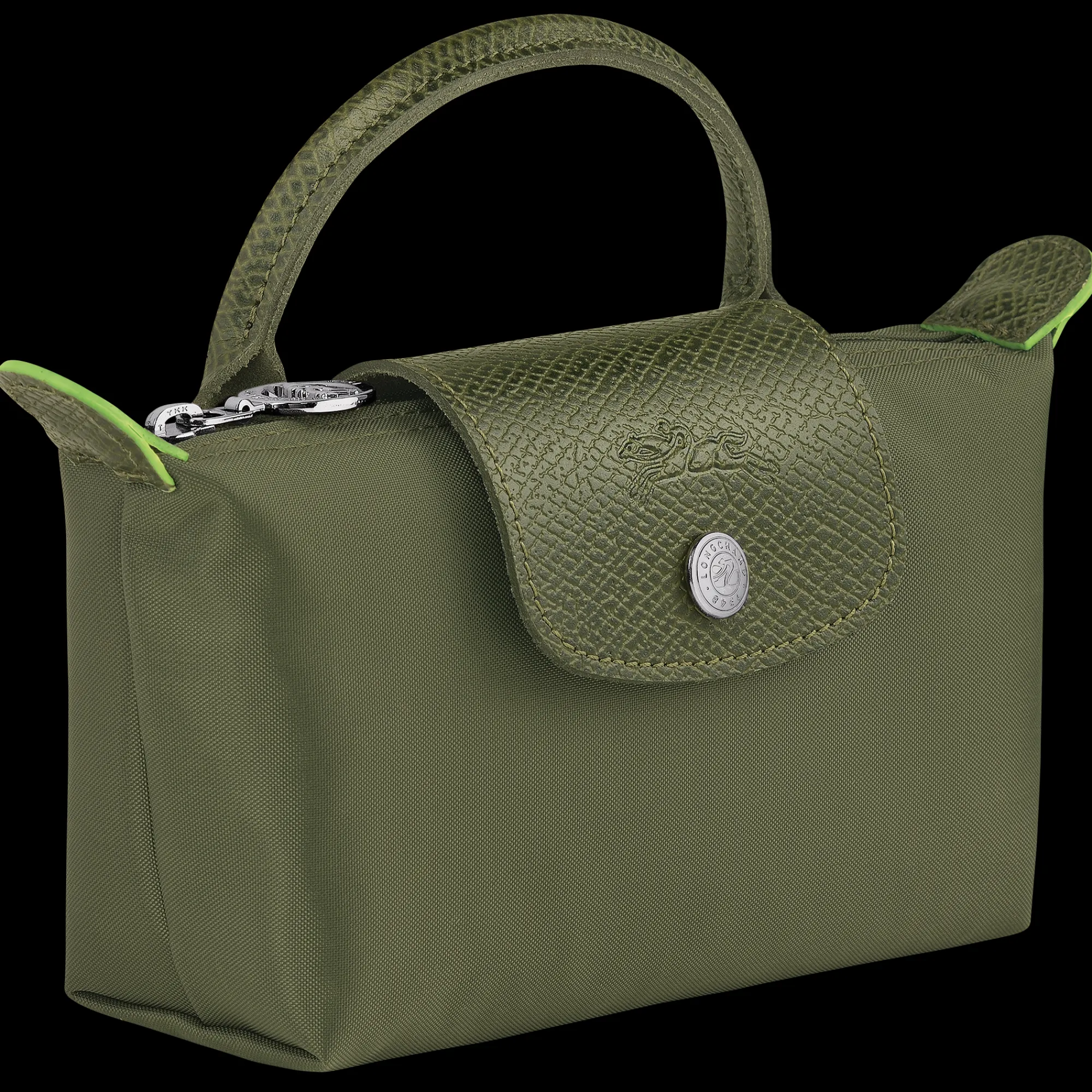 Discount Longchamp Trousse Cosmétiques Avec Poignée Le Pliage Green Forêt