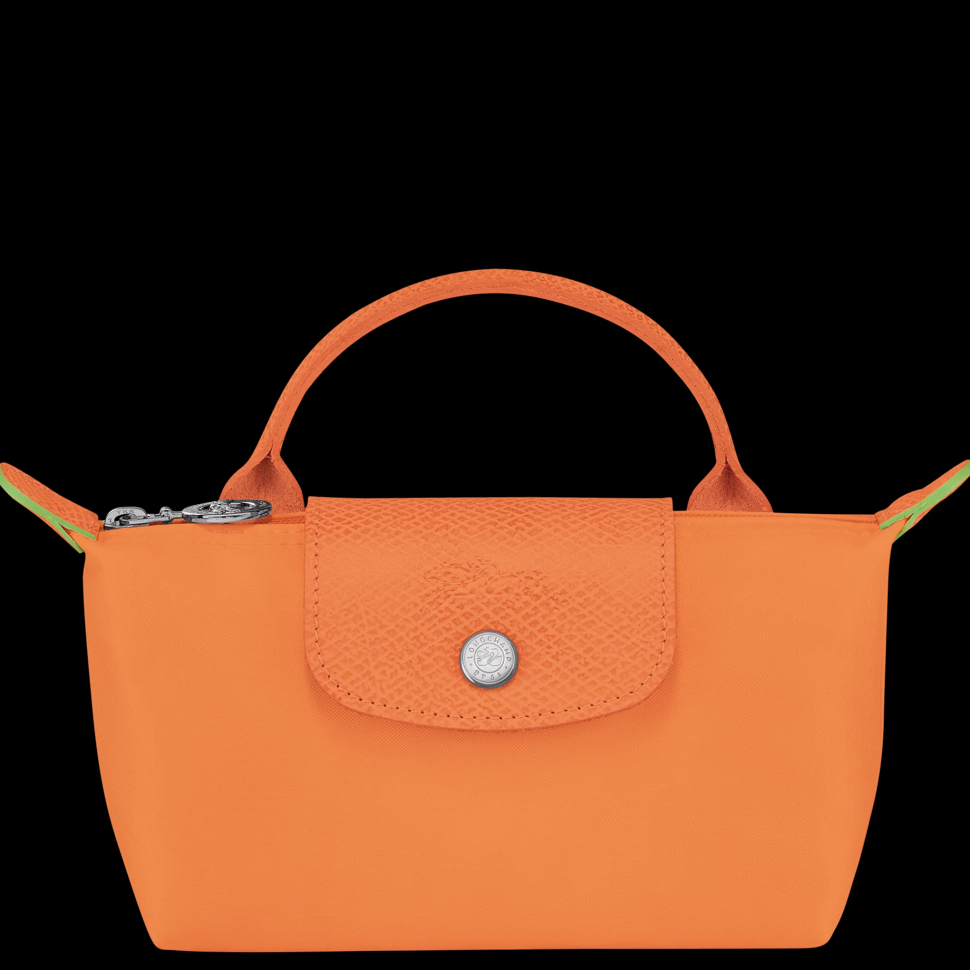 Discount Longchamp Trousse Cosmétiques Avec Poignée Le Pliage Green Orange