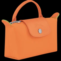 Discount Longchamp Trousse Cosmétiques Avec Poignée Le Pliage Green Orange