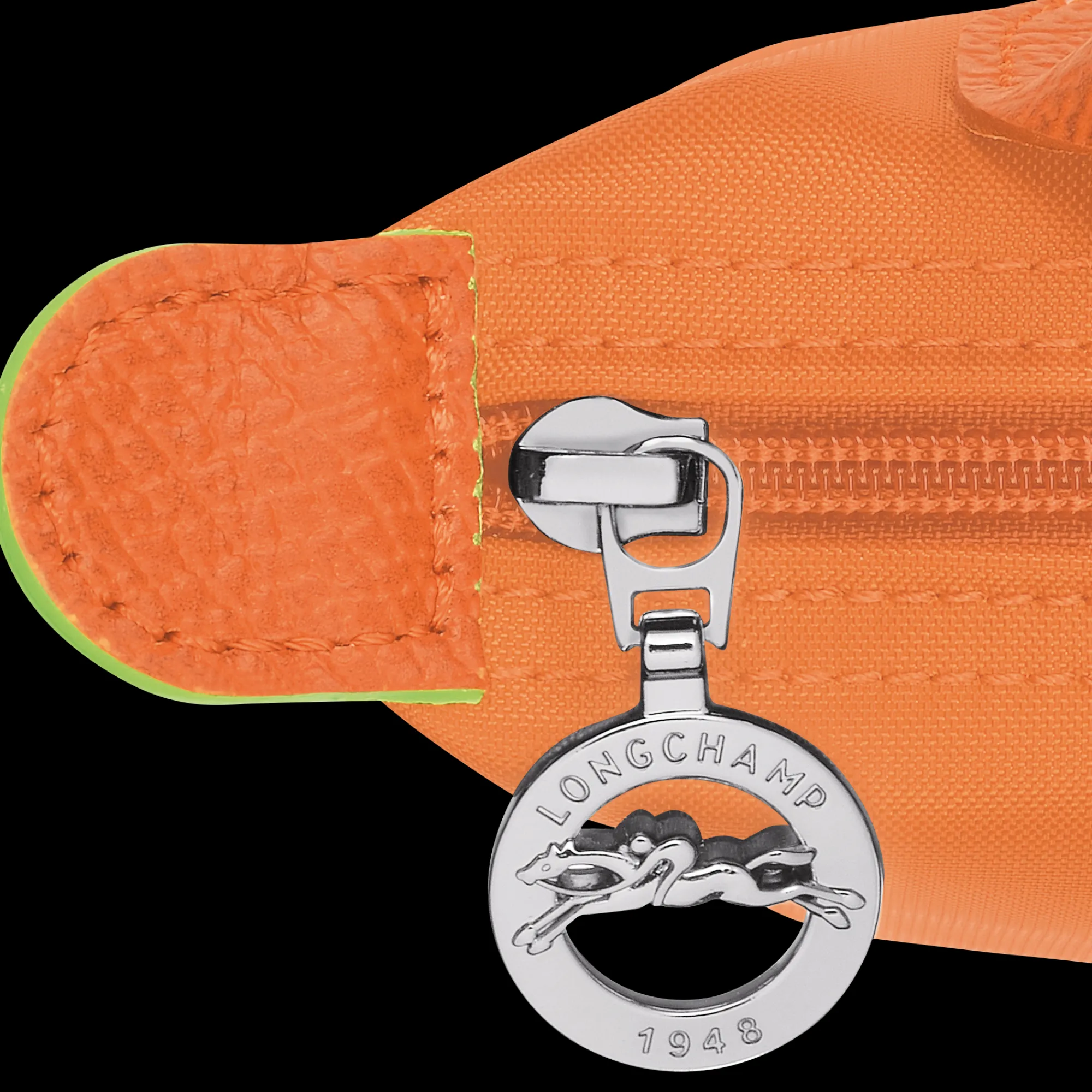 Discount Longchamp Trousse Cosmétiques Avec Poignée Le Pliage Green Orange