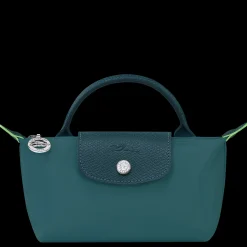 New Longchamp Trousse Cosmétiques Avec Poignée Le Pliage Green Paon