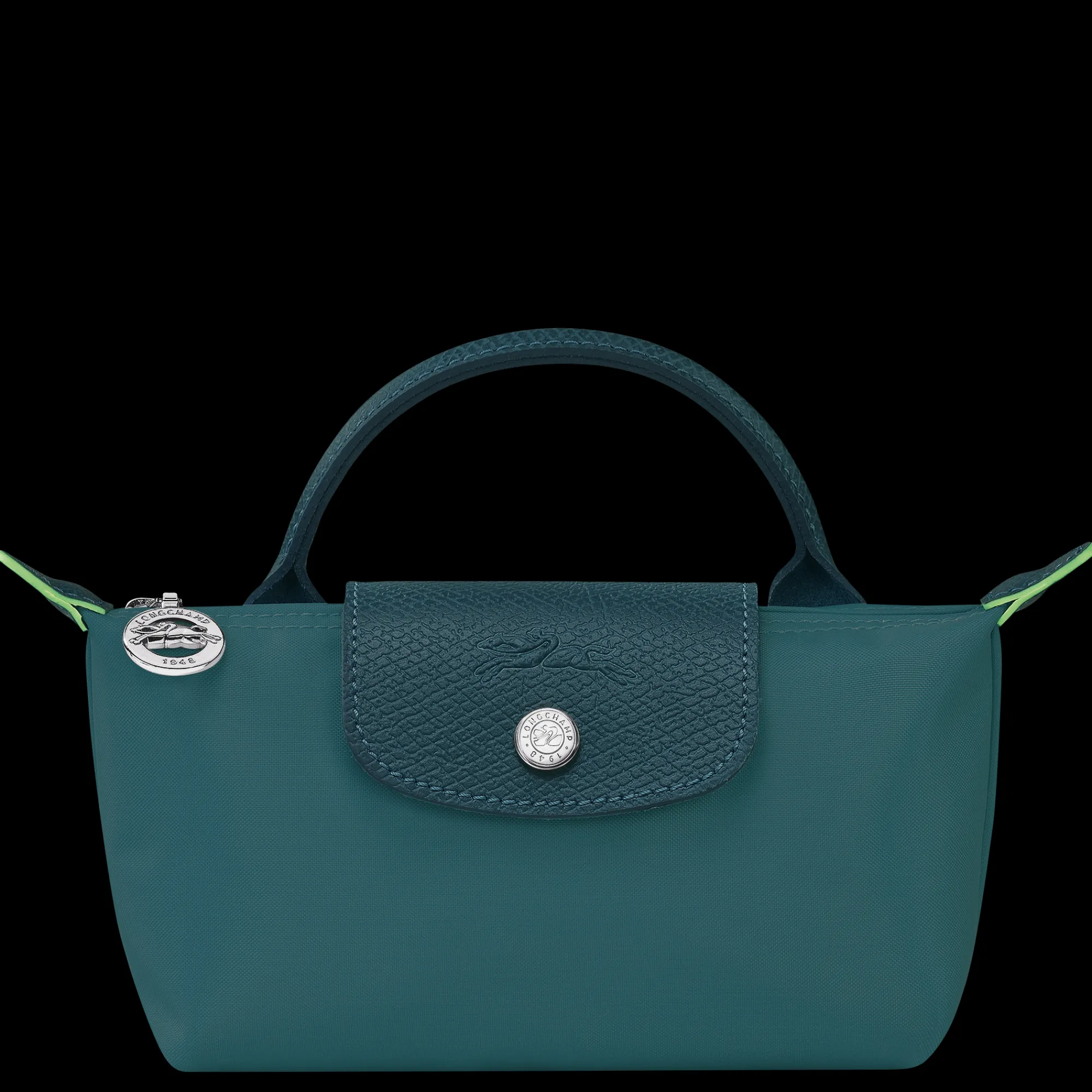 New Longchamp Trousse Cosmétiques Avec Poignée Le Pliage Green Paon