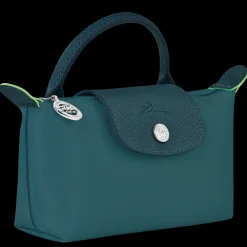 New Longchamp Trousse Cosmétiques Avec Poignée Le Pliage Green Paon