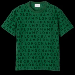 Discount Longchamp T-shirt Ample Signature Vert