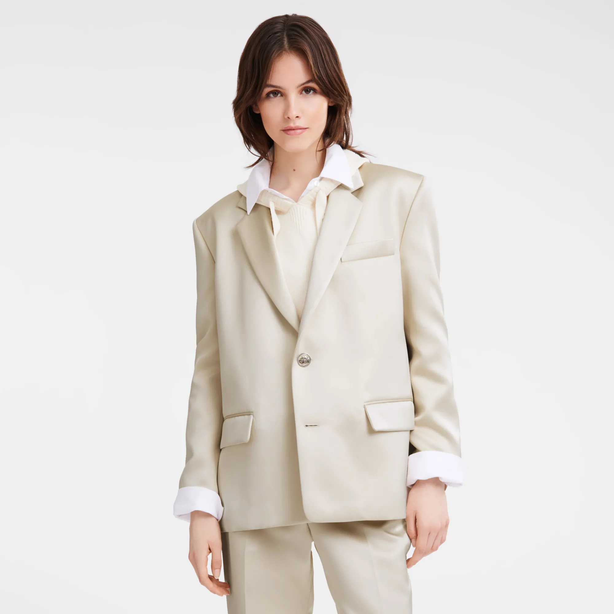 Longchamp Veste Oversize Ecru