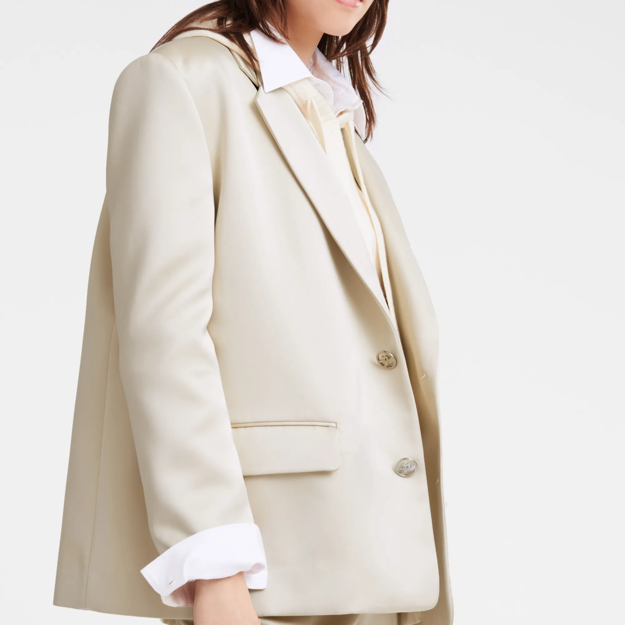 Longchamp Veste Oversize Ecru